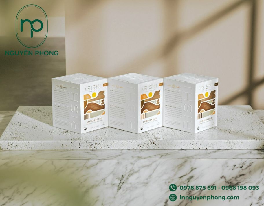 Mẫu hộp giấy đựng trà atiso kích thước trung bình 